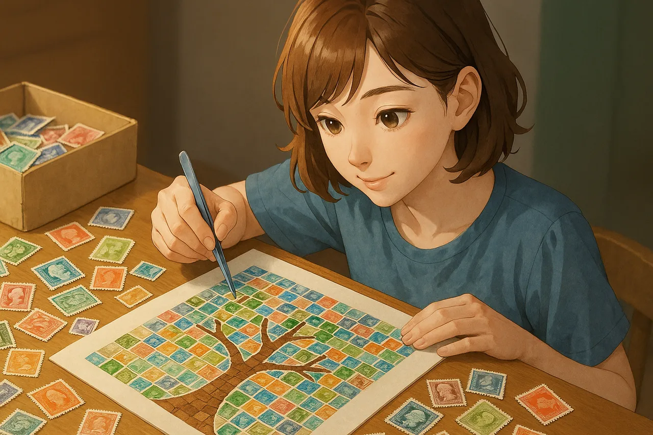 切手アート