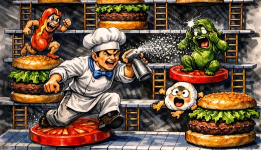 AC版『ハンバーガー』具材を落とす美食アクションの原点