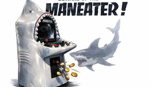 アーケード版『マンイーター』巨大サメ筐体が恐怖を呼ぶ初期AC版