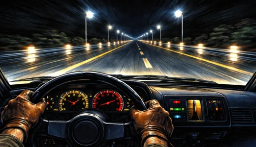 AC版『スーパーハイウェイ』夜の闇を疾走する擬似3Dレースの先駆